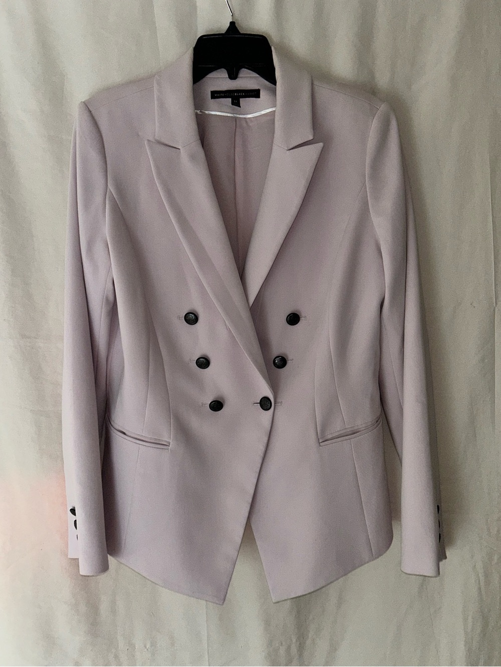White House Black Market Double-Breasted Blazer in Pale Pink
